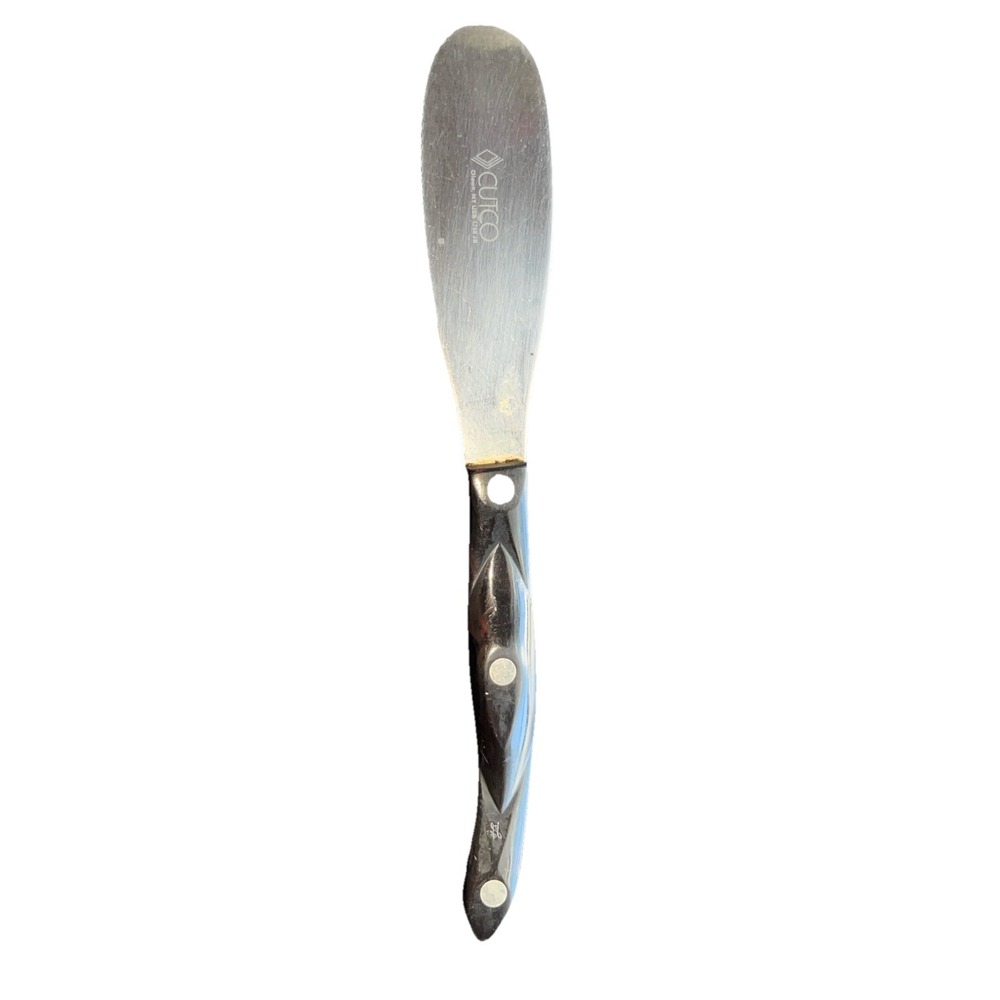 Cutco 1768 JB Serrated Spatula Spreader Knife Made in USA Classic Brown Handle
